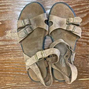Northwest Territory Genuine Leather Brown Sandals Buckles Made in Italy Flats